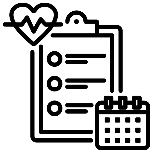 Complete medical screening icon